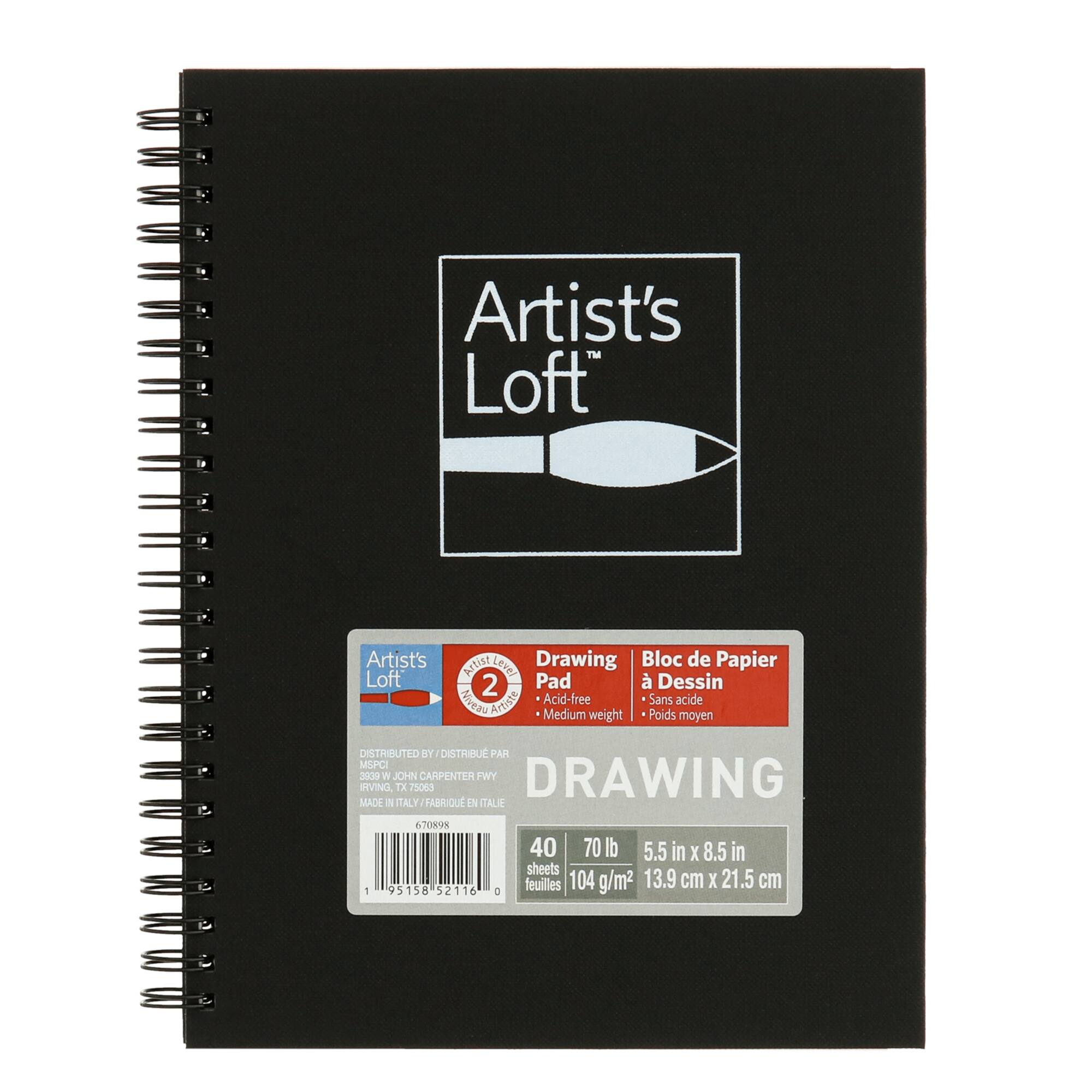 6 Pack: Black Hard Cover Drawing Pad by Artist's Loft™, 5.5" x 8.5"